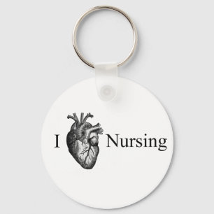 I Heart Nursing Keychain