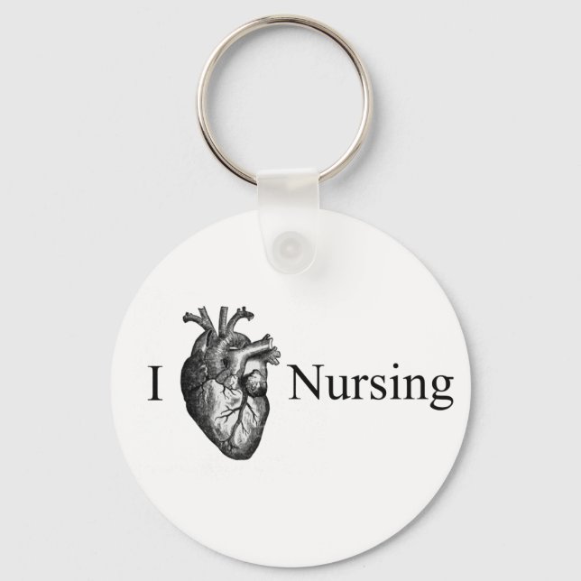 I Heart Nursing Keychain (Front)