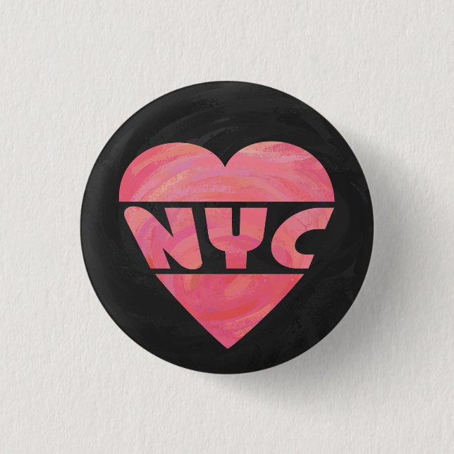 I Heart NYC 1 Inch Round Button (Front)