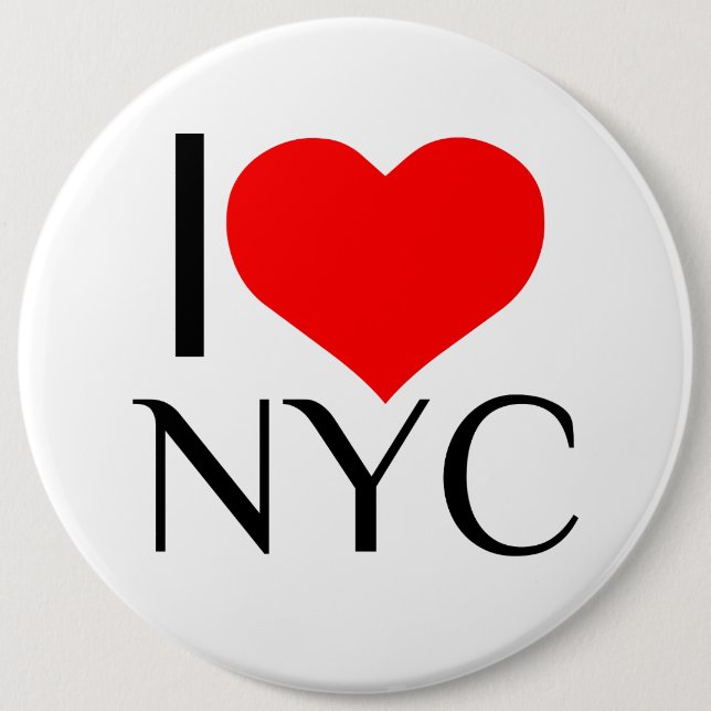 I HEART NYC 6 INCH ROUND BUTTON (Front)