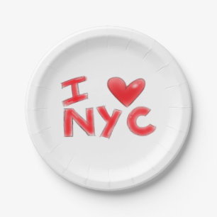 I Heart NYC Classic Paper Plate