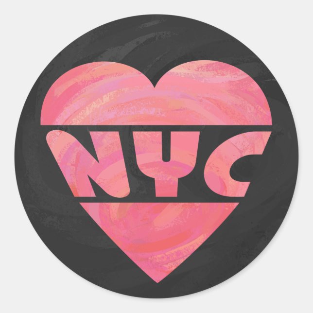 I Heart NYC Classic Round Sticker (Front)