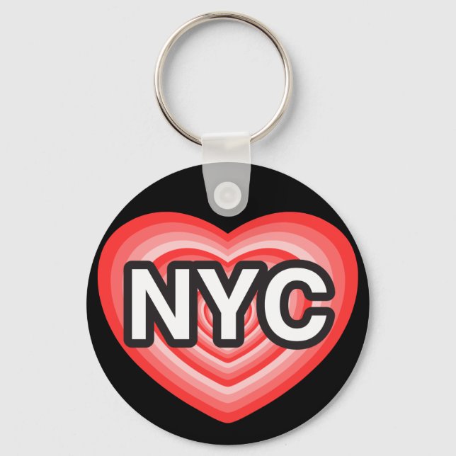 I heart NYC. I love NYC. New York City. I heart NY Keychain (Front)