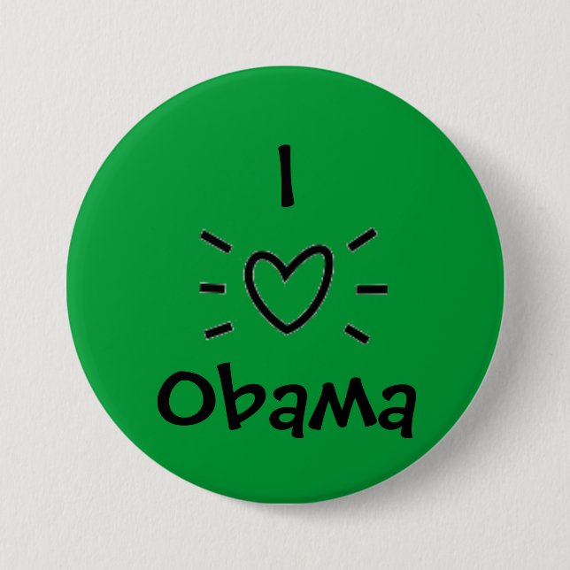 I "HEART" OBAMA! 3 INCH ROUND BUTTON (Front)