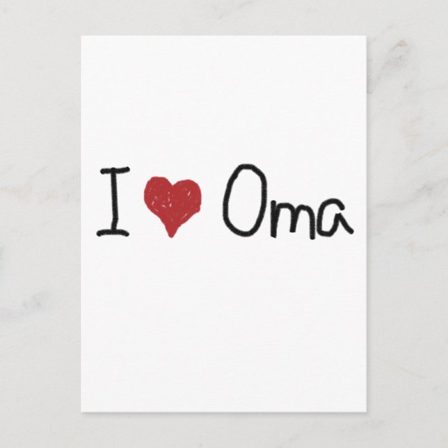 I heart Oma Postcard (Front)