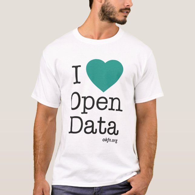I Heart Open Data T-Shirt (White) (Front)