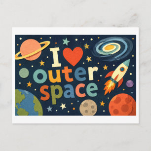 "I [Heart] Outer Space" Postcard