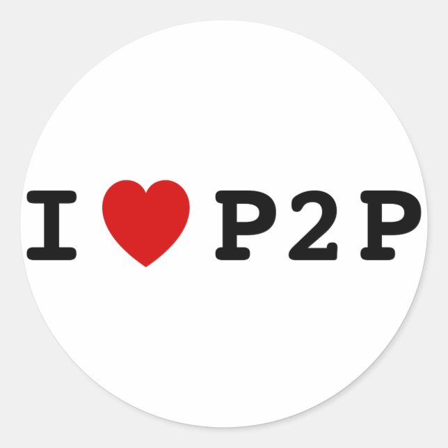 I heart P2P Classic Round Sticker (Front)