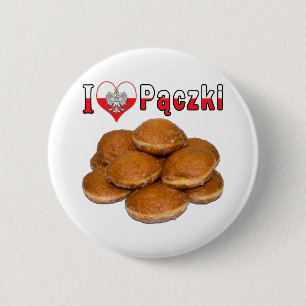 I Heart Paczki Polish Food 2 Inch Round Button