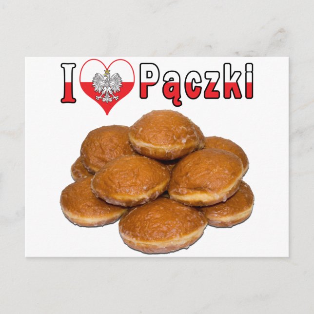 I Heart Paczki Polish Food Postcard (Front)