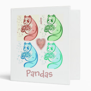 I Heart Pandas Binder
