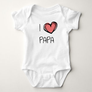 I Heart Papa Baby Bodysuit