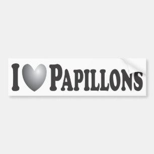 I Heart Papillons - Bumper Sticker
