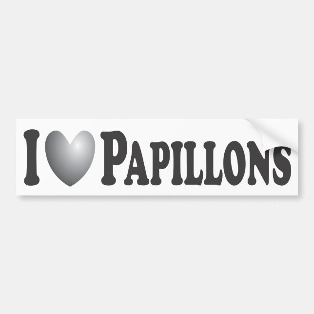 I Heart Papillons - Bumper Sticker (Front)