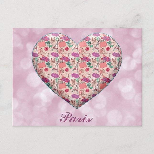 I Heart Paris France Tour Eiffel Carte postale (Devant)
