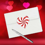 I Heart Peppermint Candy Sticker<br><div class="desc">It's true, I LOVE Peppermint Candy. (I have such a sweet tooth.) This heart shaped red and white sticker features my original modern peppermint candy swirl design. It's perfect for adding a holiday touch to any item. It brings a sweet seasonal decor that's ideal for Christmas cards, gift wrapping, or...</div>