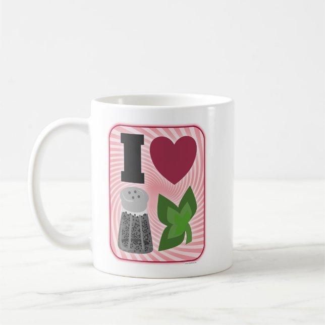 I Heart Peppermint Visual Icons Christmas Joy Coffee Mug (Left)