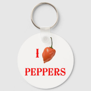 I (Heart) Peppers Keychain