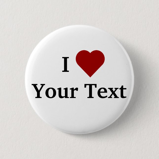 I Heart (personalize) button (Front)