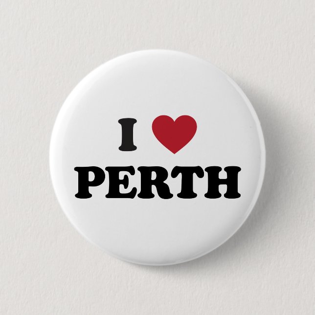 I Heart Perth Australia 2 Inch Round Button (Front)