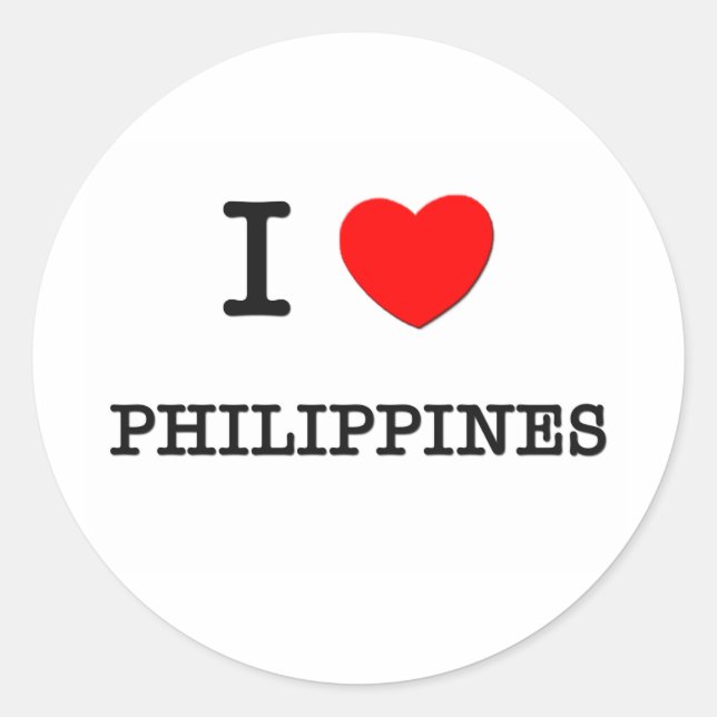 I HEART PHILIPPINES CLASSIC ROUND STICKER (Front)