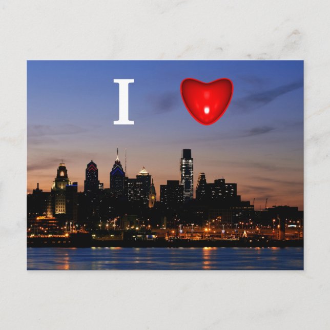 I Heart Philly at Twilight Postcard (Front)