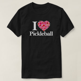 I Heart Pickleball Filled Heart Pink and Red T-Shirt