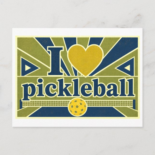 "I [Heart] Pickleball" Postcard (Front)