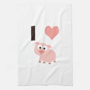 I heart pigs kitchen towel