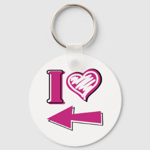 I heart - Pink Arrow Keychain