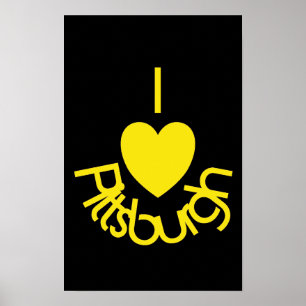 I Heart Pittsburgh Poster - Black 'n Gold