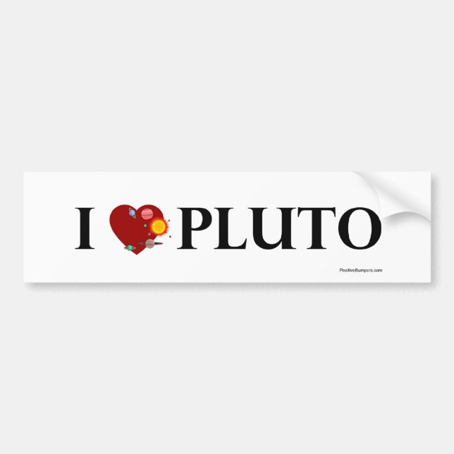 I heart Pluto Bumper Sticker (Front)