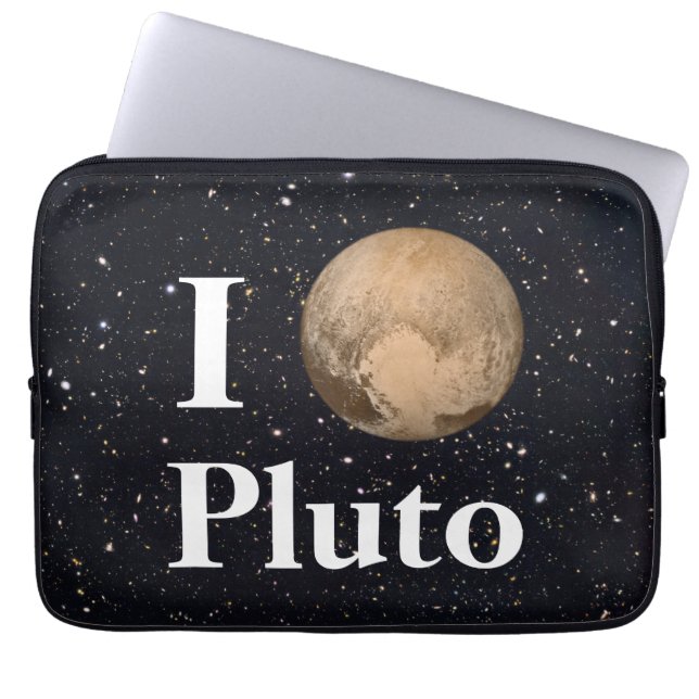 I Heart Pluto Starry Sky Laptop Sleeve (Front)