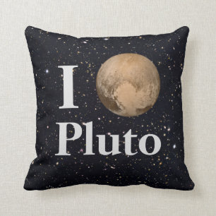 I Heart Pluto Starry Sky Throw Pillow
