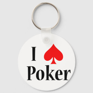 I heart poker keychain