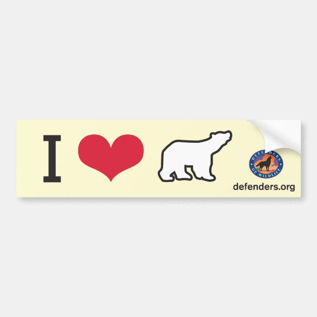 I Heart Polar Bears Bumper Sticker (Front)