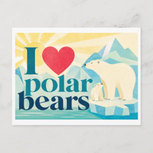 "I [Heart] Polar Bears" Postcard