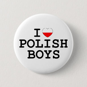 I Heart Polish Boys 2 Inch Round Button