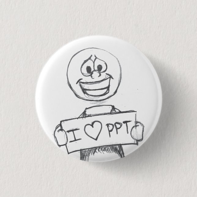 I : heart: PPT 1 Inch Round Button (Front)