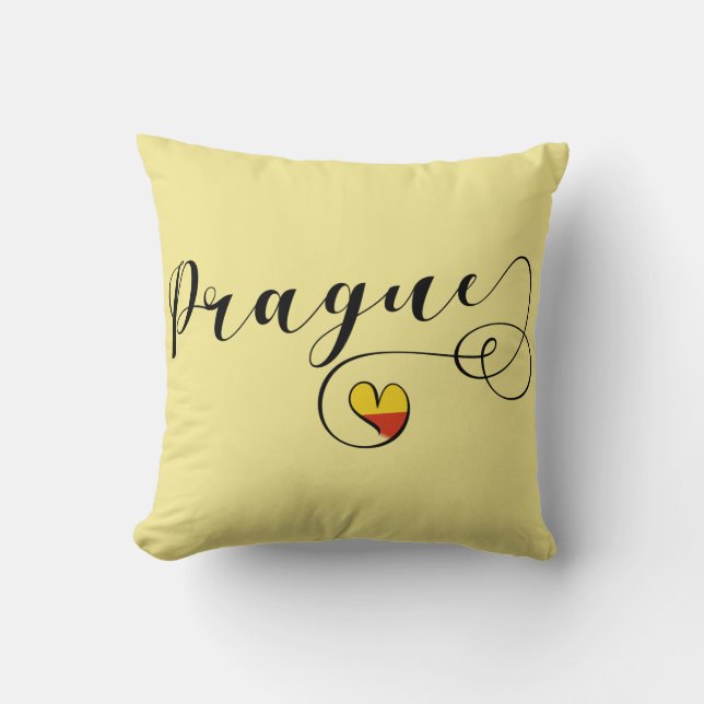 I Heart Prague, Czech Republic Throw Pillow (Front)