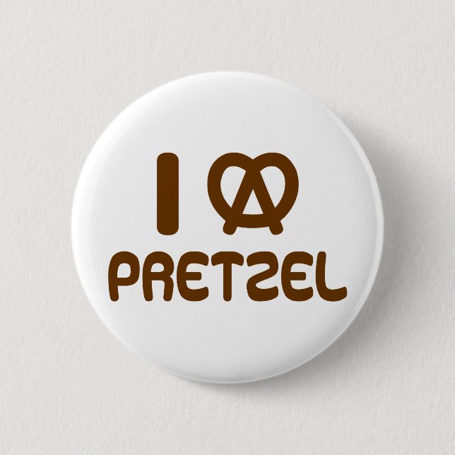 I Heart Pretzel 2 Inch Round Button (Front)