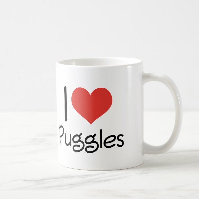 I Heart Puggles Coffee Mug (Right)