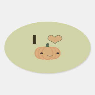 I heart Pumpkin Oval Sticker