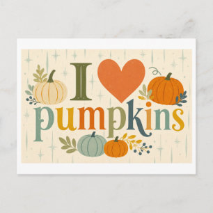 "I [Heart] Pumpkins" Postcard