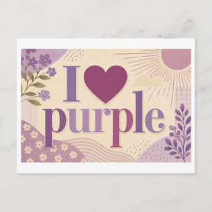 "I [Heart] Purple" Postcard