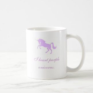 I heart purple unicorns. coffee mug