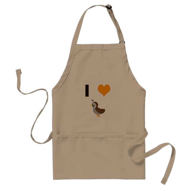 I heart quail standard apron (Front)