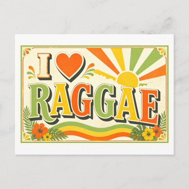 "I [Heart] Raggae" Postcard (Front)