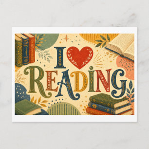 "I [Heart] Reading" Postcard