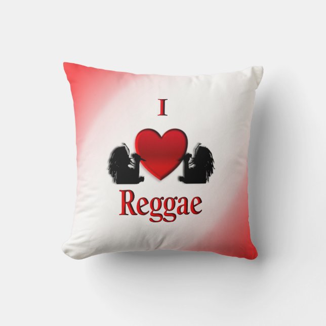 I Heart Reggae Mojo Pillow (Front)